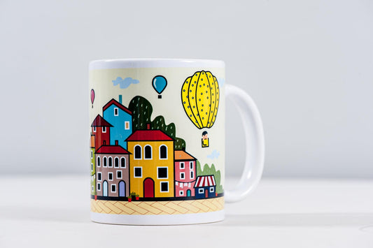 Blue & Yellow City Mug - Sky Amazons Boutique